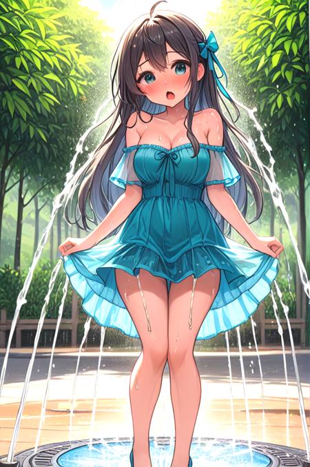 girl like splash pad / drinking fountain