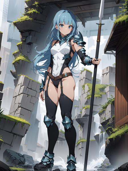 [Openpose + Lineart] Holding spear