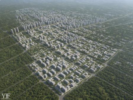 Bird's-eye view of urban design scenes