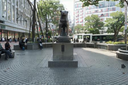 ハチ公前（渋谷） Bronze statue of Hachiko in front of Shibuya Station, TOKYO SD15