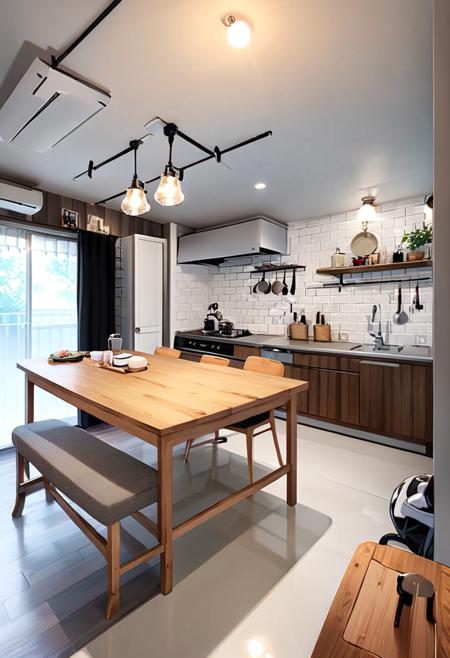 日本の住宅のLDK (living room & dining room & kitchen) SDXL