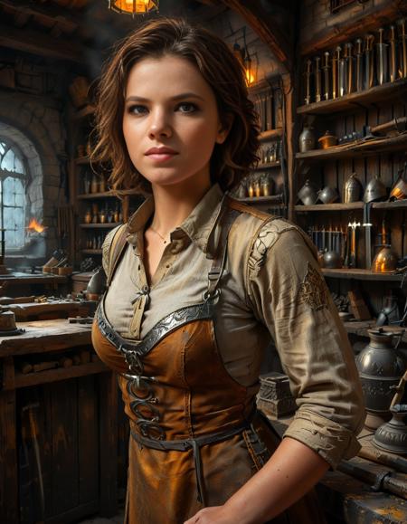 medieval forge shop background