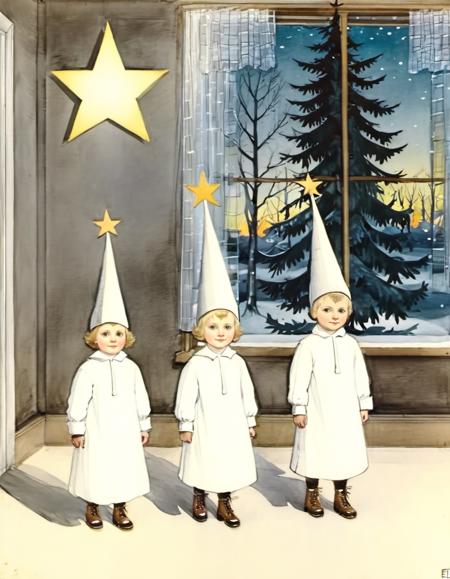 Children book illustration - Elsa Beskow Style - SDXL 1.0