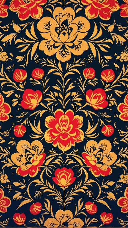 Gzhel and khokhloma pattern PDXL