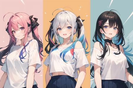 [OpenPose + Lineart] Column lineup