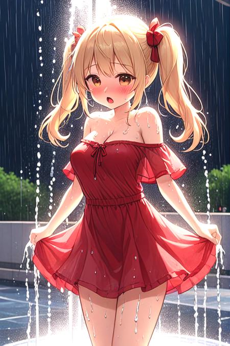 girl like splash pad / drinking fountain
