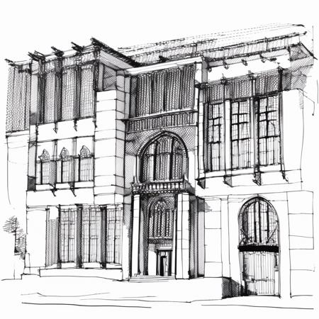 Architecture sketch style
