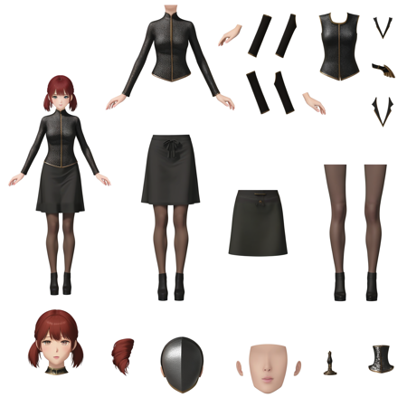 Vtuber - LIVE2D Split Model 虚拟主播 VTuber - Virtual YouTuber【皮套噩梦】版本SDXL 1.2 recommend (ID: 757453)