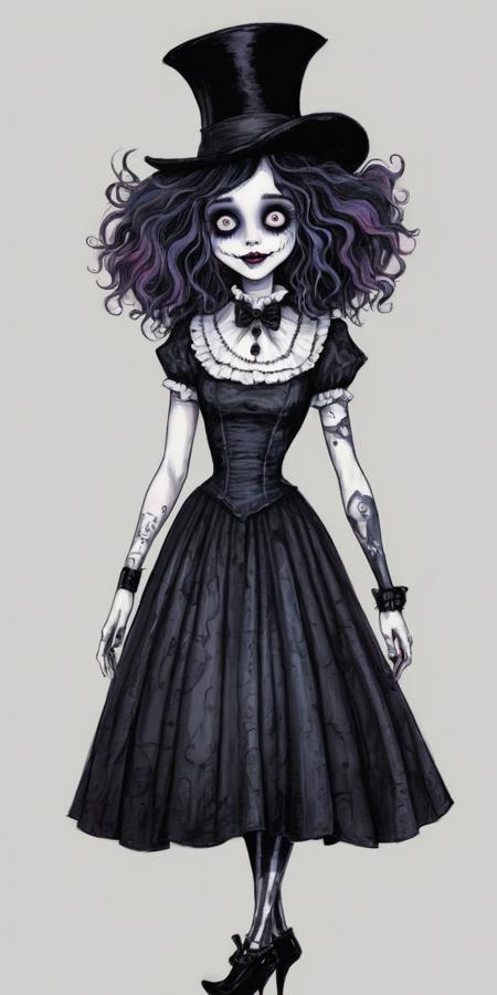 Tim Burton Female Diffusion SDXL