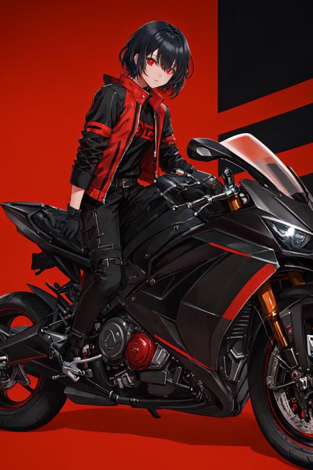 Waifu on Motorcycle