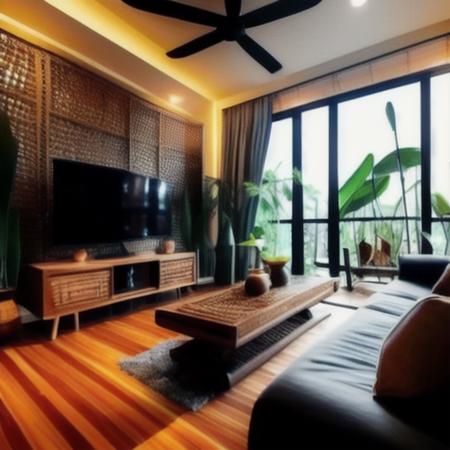 Southeast Asian style living room