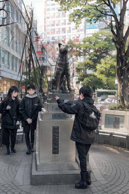 ハチ公前（渋谷） Bronze statue of Hachiko in front of Shibuya Station, TOKYO SD15