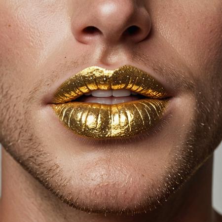 Golden Glitter Lips
