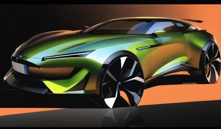 Car 2D Rendering (highly stylized) for Automotive design