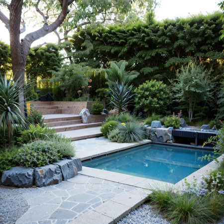 The back garden of the villa