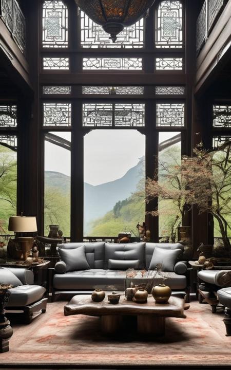 【新中式】朱砂黑檀调 Red and Dark Wood Chinese Interior