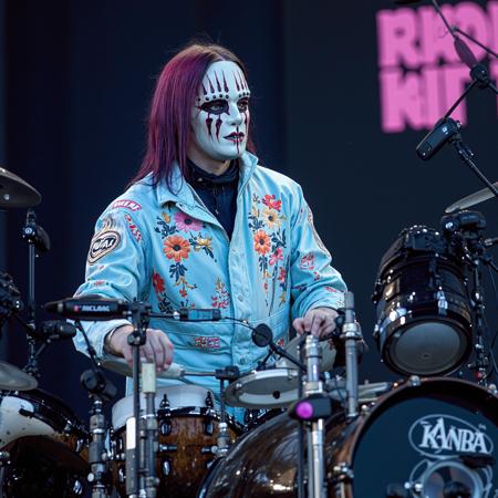 SLIPKNOT band. Number 1 masked. Joey Jordison (drums)