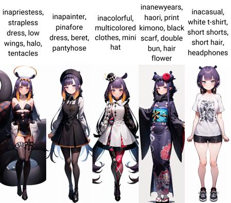 Ninomae Ina'nis (Hololive) 5 outfits