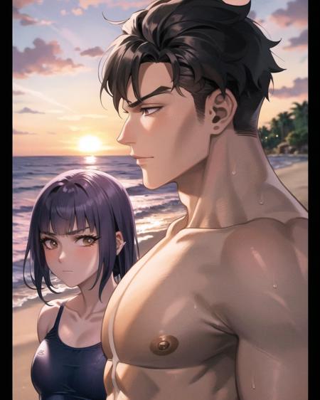 Girl staring at Guy's Chest Meme | LoRA