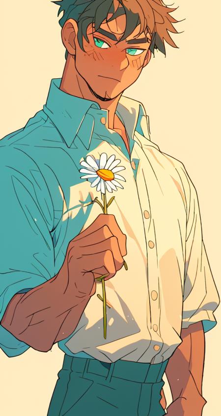 Holding a daisy