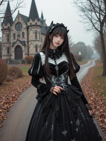 [Flux.1 D][Realistic] Gothic Dress | 哥特风裙子