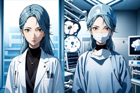 Doctor labcoat / surgical outfits Side-by-Side