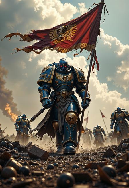 The Space Marines Warhammer 40K | Flux + Pony版本Ultramarines Flux (ID: 837659)