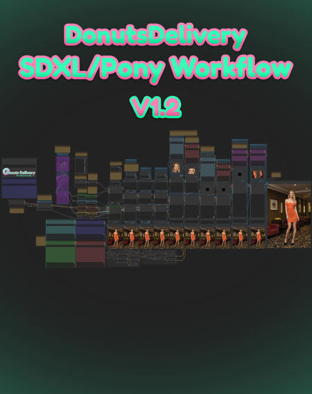DonutsDelivery SDXL Workflow (Simplified) - Upscale, Facedetailer, Ipadapter版本v1.2 (ID: 757158)