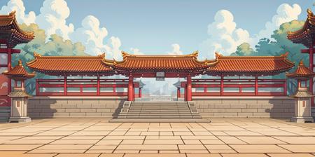 HEZI flat board pixel game scene