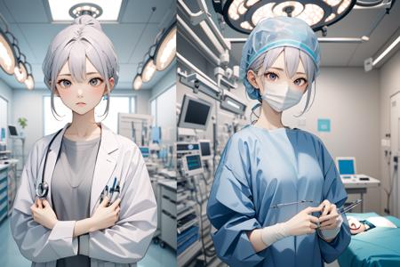 Doctor labcoat / surgical outfits Side-by-Side