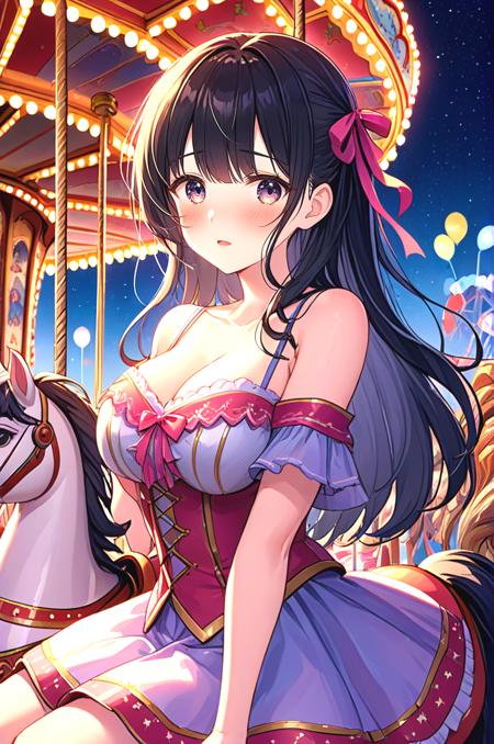 girl like riding carousel
