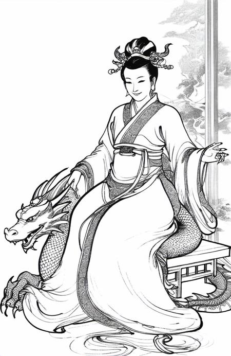 Chinese style line drawing, line drawing, illustration/new style