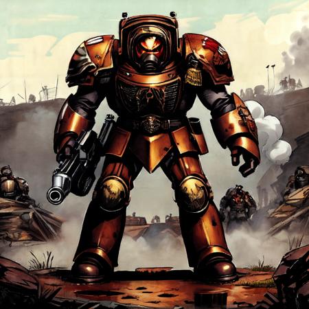 Grimdark Human Heavy Armor Suit - Warhammer 40,000
