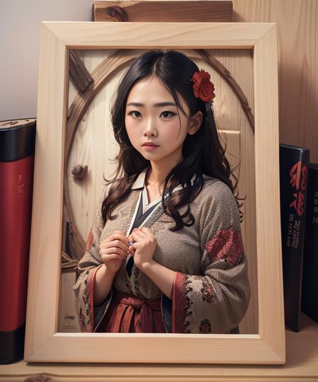 woodcut style，木画框画风，应该是