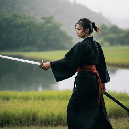 Female (Male) Samurai cinematic style XL + SD1.5