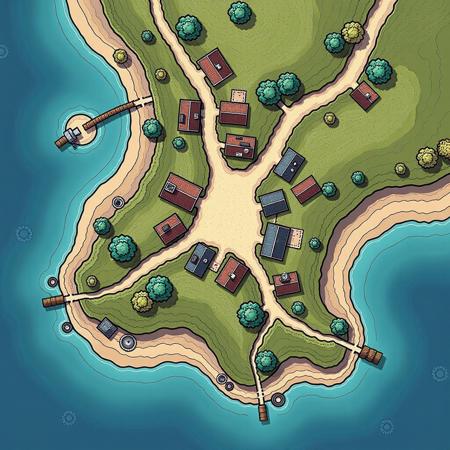 Envy Flux Fantasy Town Map 01 - Town and village maps for D&D and other RPGs版本v01c (ID: 921543)