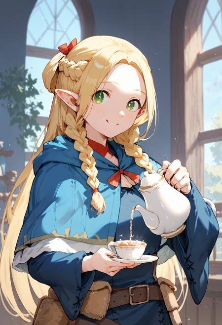 (PonyXL Pose) Pouring from Teapot (decantering meme) | 优雅倒茶