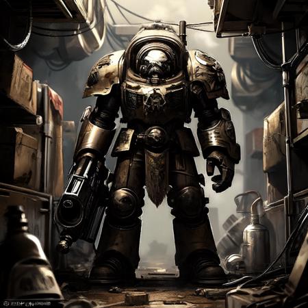 Grimdark Human Heavy Armor Suit - Warhammer 40,000