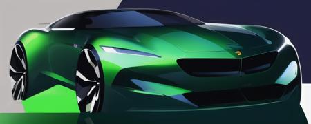 Car 2D Rendering (highly stylized) for Automotive design