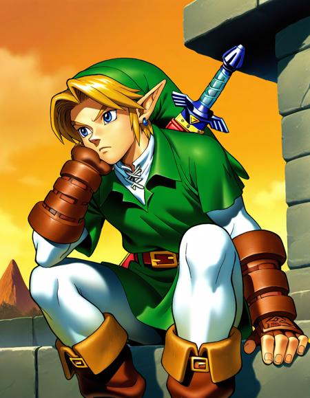 Adult Link (The Legend of Zelda: Ocarina of Time) Official Art Style [Illustrious-XL]