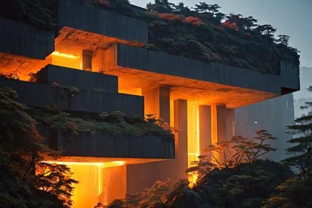 Overgrown Brutalism SDXL
