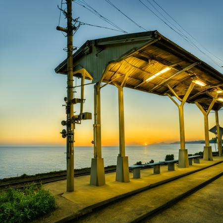 下灘駅 shimonada station (JR SHIKOKU, JAPAN) SDXL