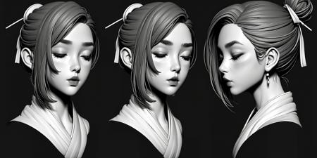 HEZI_ Three-view modeling avatar