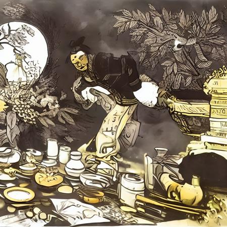 Illustrations for fairy tales, Nikolai Kochergin style