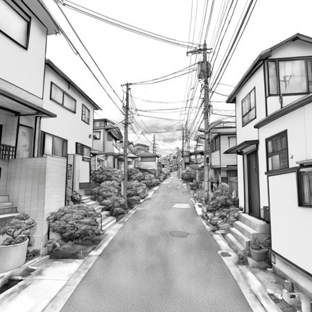 日本の住宅街の道路 / Residential streets in Japan SDXL