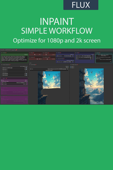 Inpainting simple workflow FLUX | UPSCALE | LORA | GGUF | CIVITAI Metadata版本v4.3 (ID: 1047560)