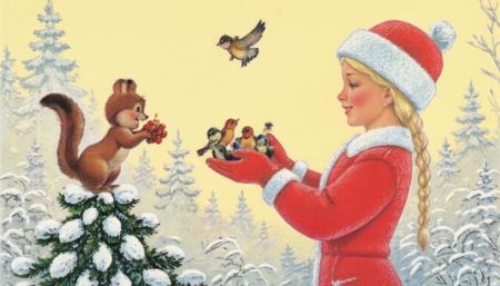 Soviet Vintage Art - New Year's hand-drawn cards [Flux]