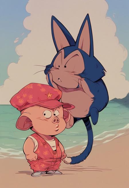 Oolong and Puar of Dragon Ball commision