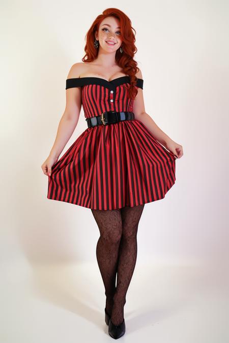 Retro Vertical Striped Dress