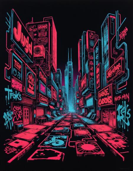 Blacklight Graffiti Style Flux
